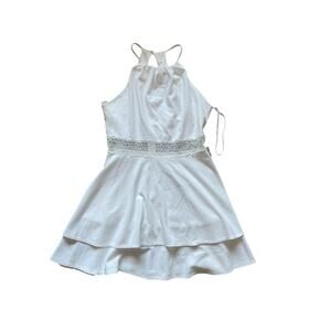 B. Darlin Womens/Teen Fit and Flare Halter Layer Dress Size 13/14 Prom Hoco